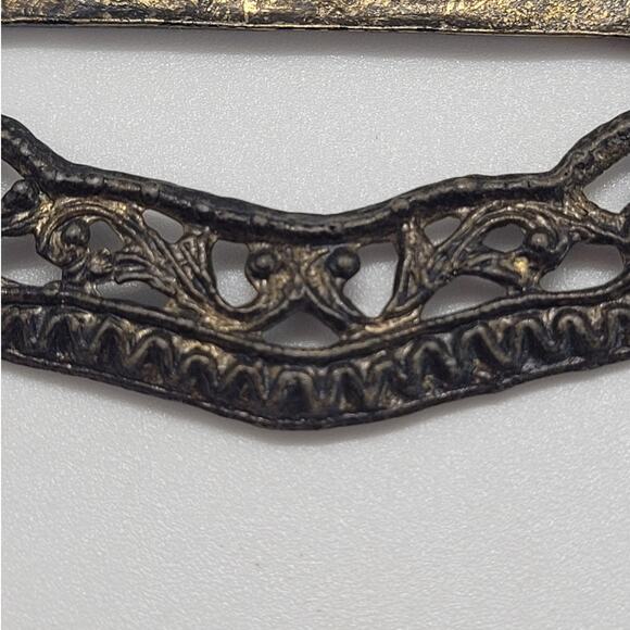 Victorian Scrollwork Buckle Gold Tone Burnished Antique Accent Romantic Style - Picture 4 of 7